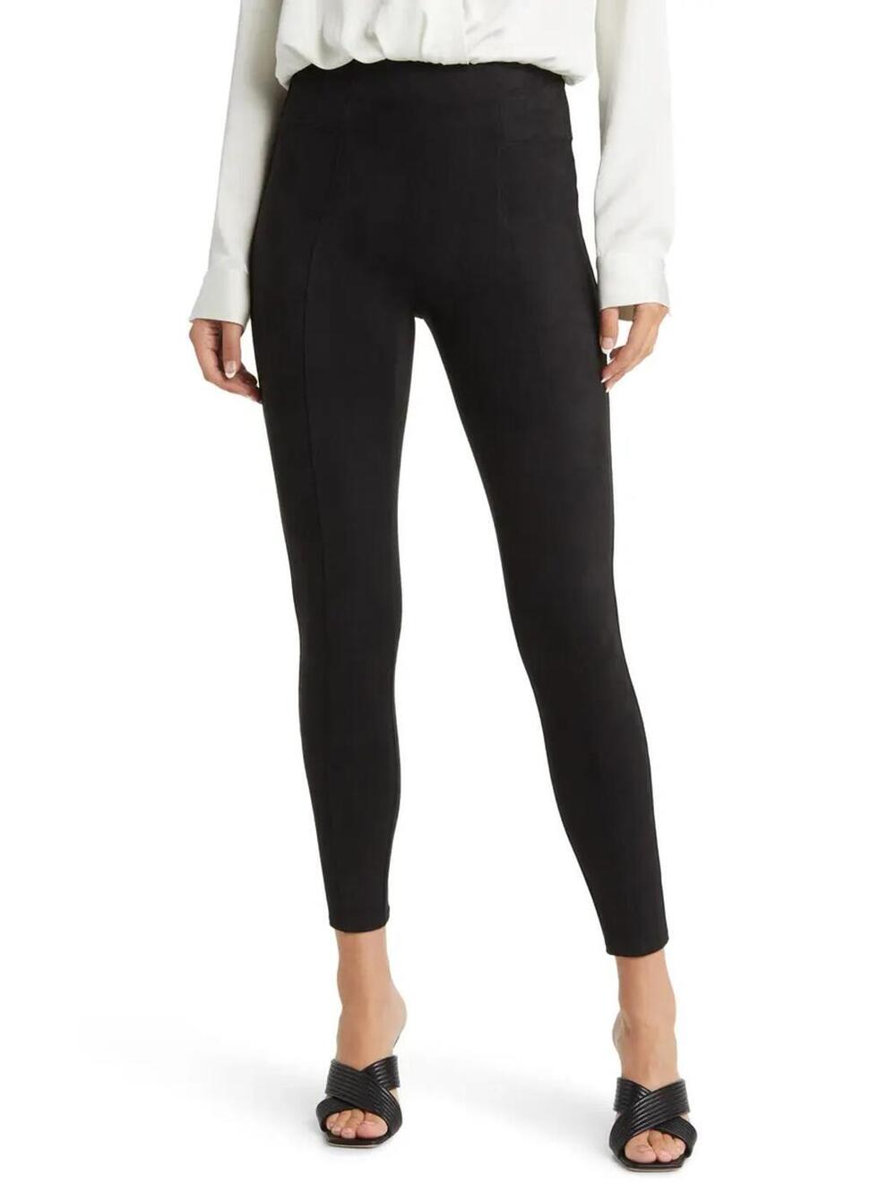 Spanx NWT Ankle Faux Suede Jeanish Leggings Black Size 1x